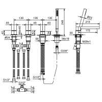 Fantini Mint Смеситель на борт ванны, цвет: нержавеющая сталь