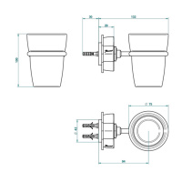 THG Pétale de cristal rouge Стакан, подвесной, цвет: хром/красный хрусталь