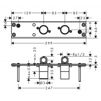 Hansgrohe Rainfinity Скрытая часть Showerpipe 360, 1jet
