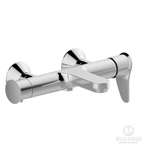 HUBER Harlock Смеситель однорычажный настенный для ванны/душа, цвет: хром,