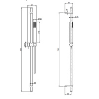 Carlo Frattini Wellness Душевая штанга с ручным душем и шлангом 1500 мм., цвет: хром