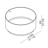 Agape In-Out Ванна отдельностоящая d130x60 см, круглая