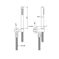 Bongio Душевой гарнитур: держатель, подвод воды, цвет: брашир. золото