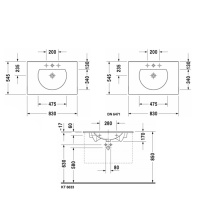 Duravit Darling New Раковина 83x54.5 см, 1 отв., цвет: белый