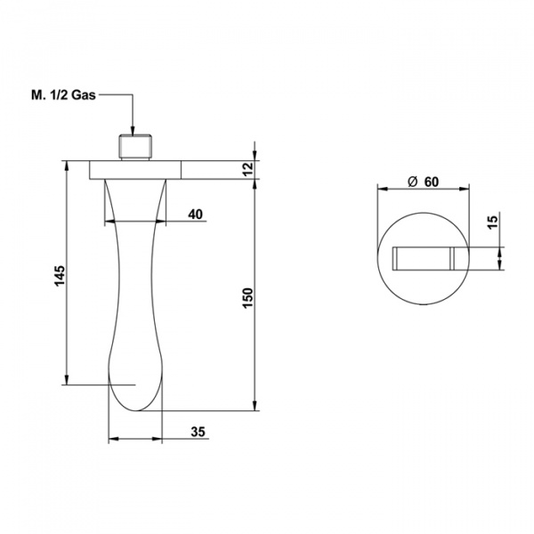 Встраиваемый излив Bongio O'Clock Green, цвет: черный матовый