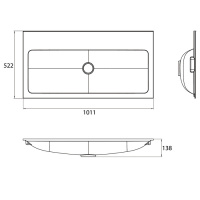 EMCO Раковина 101.1х52.2 см, 3 отв., накладная, для тумб 9583 274 20 и 9583 275 20, композит, цвет: белый