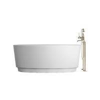 Devon&Devon Dove Ванна 170.5х64.7х84.6 см, ИЗ WHITE TEC PLUS, с донным клапаном с крышкой из WHITE TEC (цоколь белый), отдельностоящая