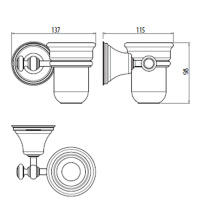 Gattoni Vivaldi Стакан подвесной керамический белый, цвет: хром