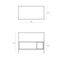 SIMAS Folio Напольная тумба 100x51x79 см с керамической столешницей. 1 ящик цвет: белый матовый/SHERWOOD