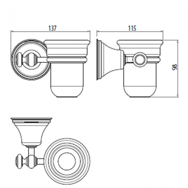 Gattoni Vivaldi Стакан подвесной керамический белый, цвет: хром
