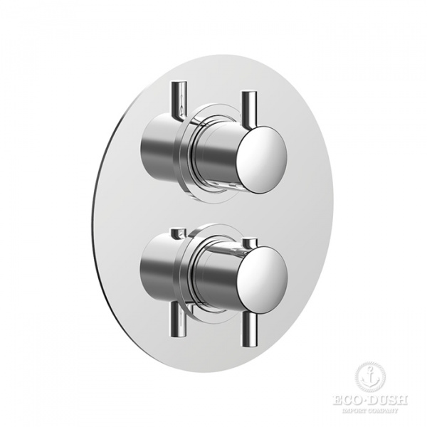 Cisal Less New Внешняя часть встраиваемого термостатического смесителя с переключателем на 2 положения, цвет: хром