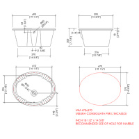 Devon&Devon Victorian Раковина 49х39 cм, без отв., встраиваемая на столешницу, цвет: белый