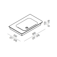 Agape Novecento XL Раковина на стальной базе 90x55x13 см, без отв., цвет: матовый белый/темный серый