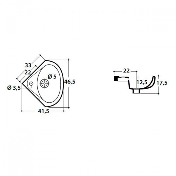 Globo Lavabi d'arr Раковина 50х41х17 см, 1 отв., цвет: белый