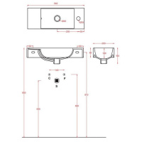 Artceram LAVAMANI BRICK Раковина 20х54 см, 1 отв., со слив-переливом, цвет: белый