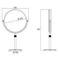 EMCO Pure Зеркало косметическое, Ø229мм, настольн., регулир., 3x кратное увеличение, цвет: хром