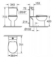 Унитаз-компакт Grohe Bau Ceramic 39558000