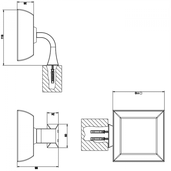 Gessi Mimi Мыльница подвесная керамическая, цвет: золото/белый