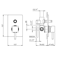 Nicolazzi Antelao Смеситель для душа с переключателем встаиваемый на 1 отверствие, цвет: хром