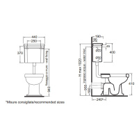AZZURRA GIUNONE унитаз напольный 53х38см слив в пол, с бачком трубой и механизмом цвет хром СИДЕНЬЕ НА ВЫБОР