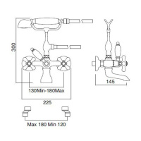 Sbordoni Etruria Смеситель для ванны на 2 отверстия, цвет: хром