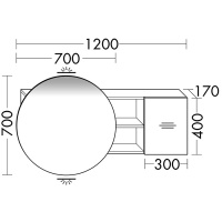 Burgbad Coco Зеркальный шкаф с подсветкой 120x70x17 см, цвет: дуб натуральный