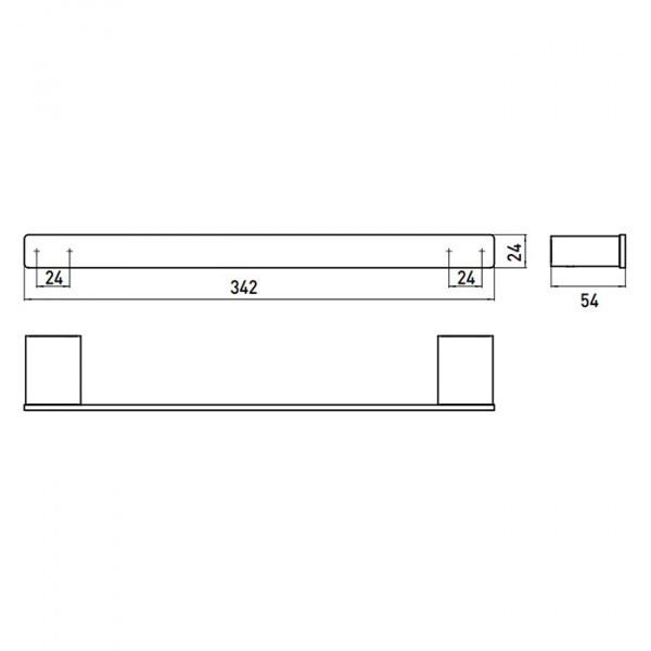 EMCO Loft Поручень, 342мм, подвесной, цвет: хром