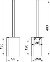 Ершик Keuco Plan 14972 хром, черный