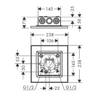 Axor ShowerSolution Верхний душ, 250x250мм, 2jet, потолочный монтаж, цвет: хром