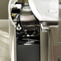 Burgbad Yso Комплект подвесной мебели 89.5x49x45 см, цвет песочный глянцевый с полотенцедержателем слева. цвет: хром.