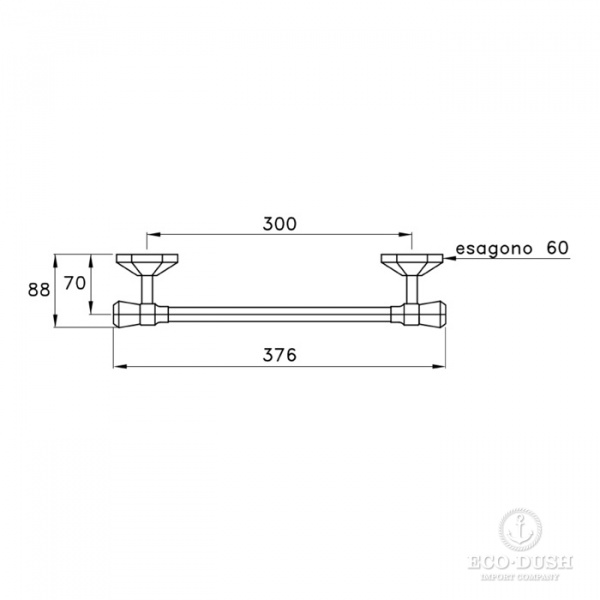 Stella Eccelsa Полотенцедержатель подвесной 30 см 602/30 цвет: хром