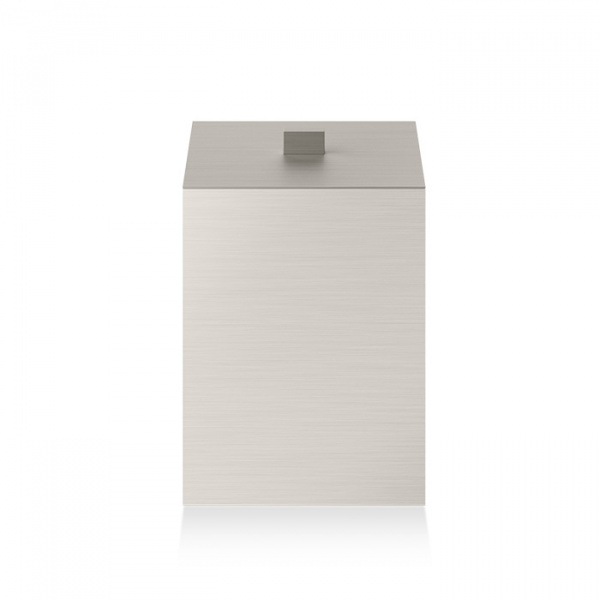 Decor Walther DW 75 Корзина для бумаги 17x17x26см, с крышкой, настольная, цвет: никель сатинированный