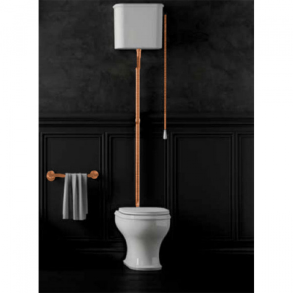 AZZURRA CHARME унитаз напольный 52х40см, слив универсальный, с креплением VFV, цвет: белый/бронза. с сиденьем шарниры