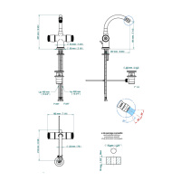 THG CORVAIR Смеситель для биде на 1 отверстие, 2-х вентильный, с донным клапаном, цвет: хром