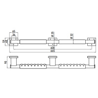 EMCO System2 Поручень, корпус черный, 665мм, подвесной, цвет: хром
