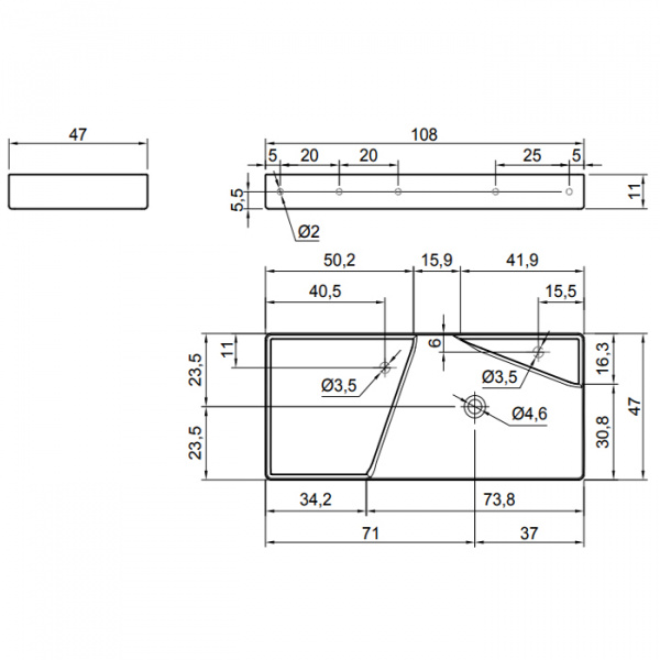 Antonio Lupi Simplo Раковина 108х47х11 см,  1 отв., накладная, цвет: белый