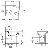AZZURRA NUVOLA Биде напольное 46х35см c 1 отв. под смеситель, цвет: белый