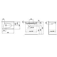 Laufen Palomba Раковина 80х50х4 см, 1 отв., цвет: белый