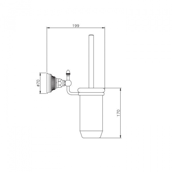 Nicolazzi Impero Ершик для унитаза подвесной, цвет: золото