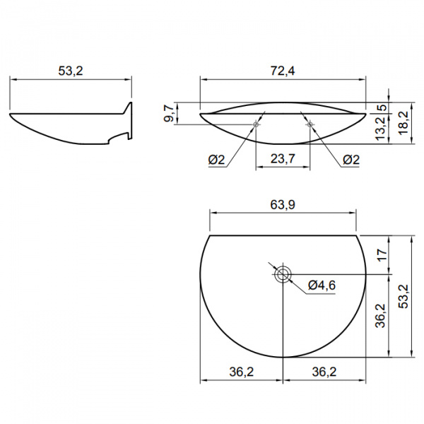 Antonio Lupi Venere Раковина 40х60 см, без отв., подвесная, цвет: белый