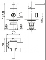 Смеситель для душа Cezares CZR-DIF3-01