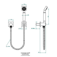 THG Ginkgo Душевой комплект с ручным душем, шланг 1500 мм., держатель и подвод воды, цвет: полированное золото