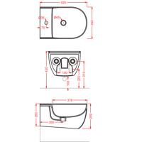Artceram THE ONE Биде подвесное  52х35см, с креплениями, с 1 отв под смеситель. цвет: белый