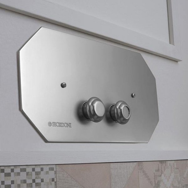 Sbordoni Romana Панель смыва для унитаза, двойная, для инсталляций Geberit UNICA, KOMBIFIX, UP300,UP320, цвет: хром