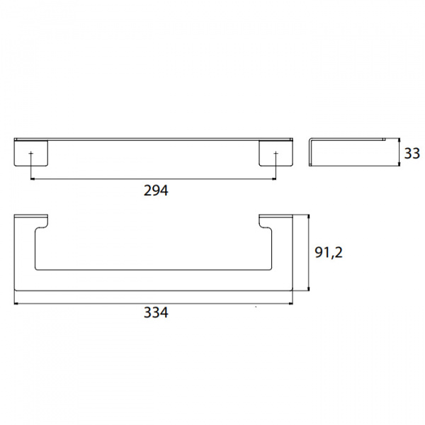 EMCO Touch 450 Держатель полотенец для мебели 33см., подвесной, цвет: хром