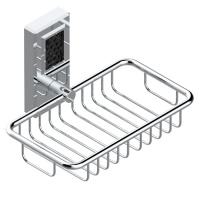 THG Métropolis cristal noir Мыльница-корзина металлическая 160х95мм., подвесная, цвет: хром