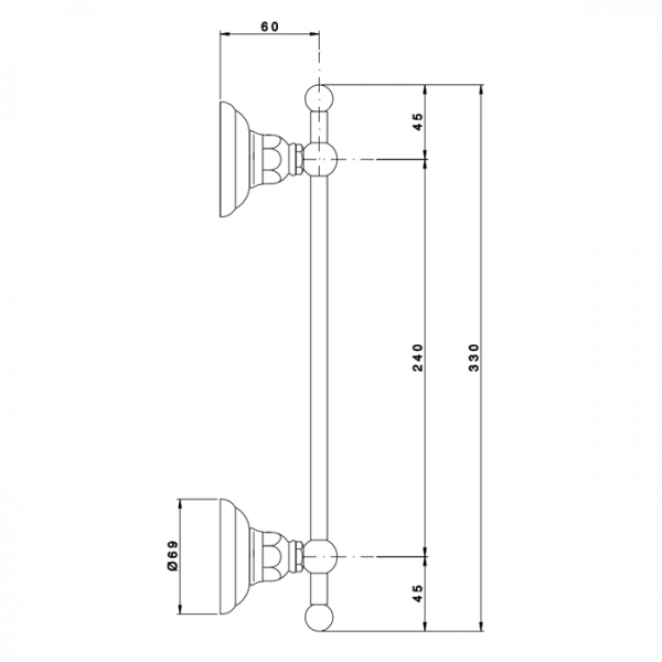 Nicolazzi Accessori Полотенцедержатель 30 см, подвесной, цвет: тёмная бронза