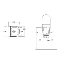 Globo Forty3 Писсуар настенный Г*Ш 37*34см с крышкой, сифоном и крепежом, цвет: белый