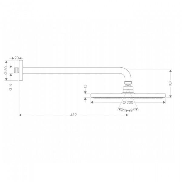 Hansgrohe Raindance Верхний душ d300 мм, держатель 450 мм, цвет: хром