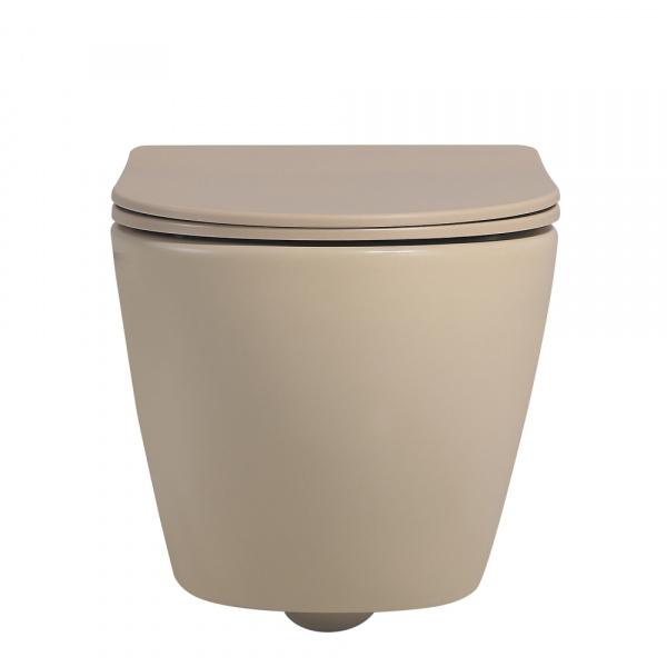 Унитаз ABBER Bequem AC1100MBB подвесной бежевый матовый, безободковый